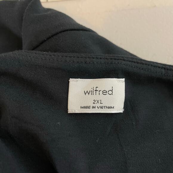 Wilfred Aritzia Saturn Black Wrap Dress Size 2XL Preppy Classic Soft - Picture 4 of 11
